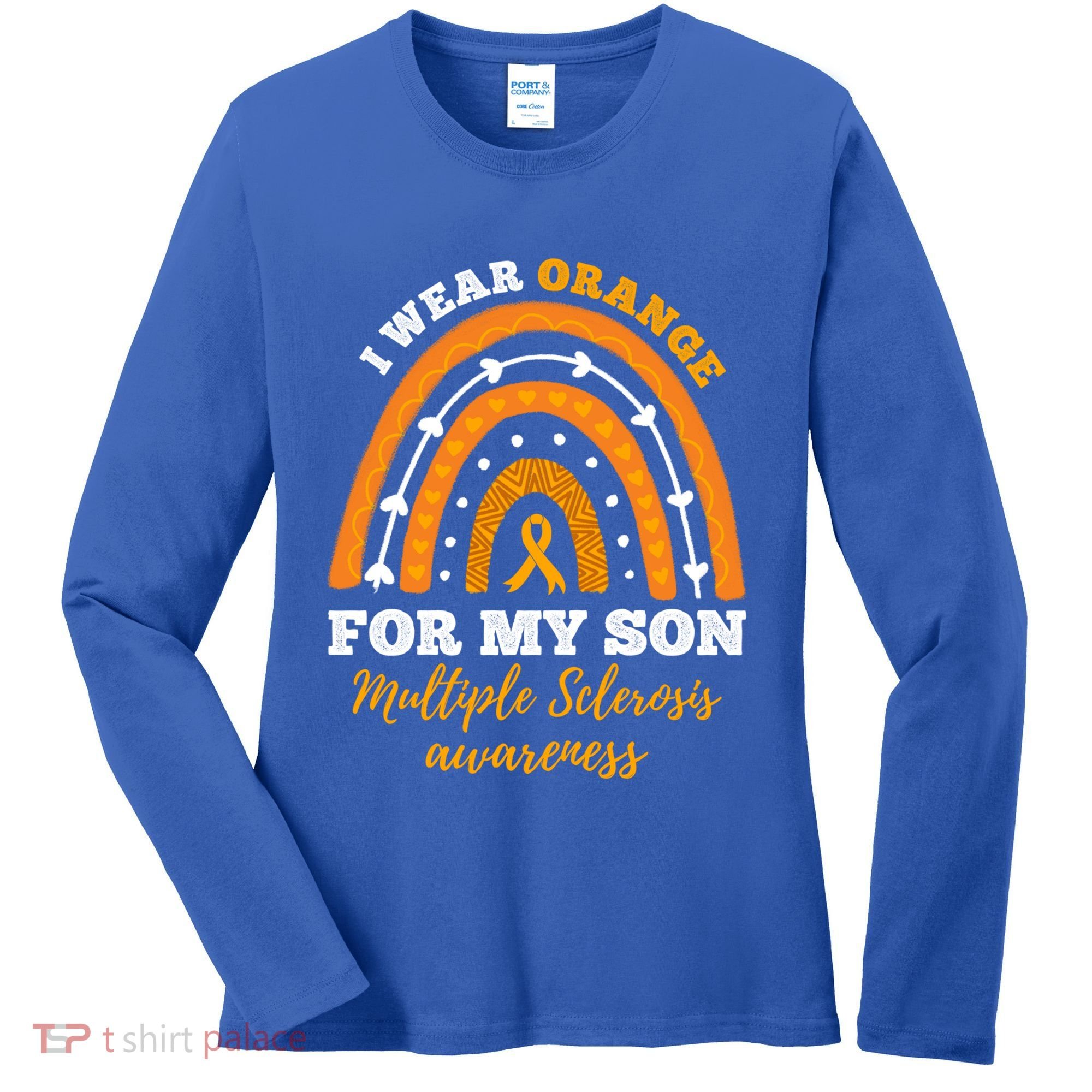 Rainbow I Wear Orange For My Son Multiple Sclerosis Great Gift Women's Long Sleeve Shirt