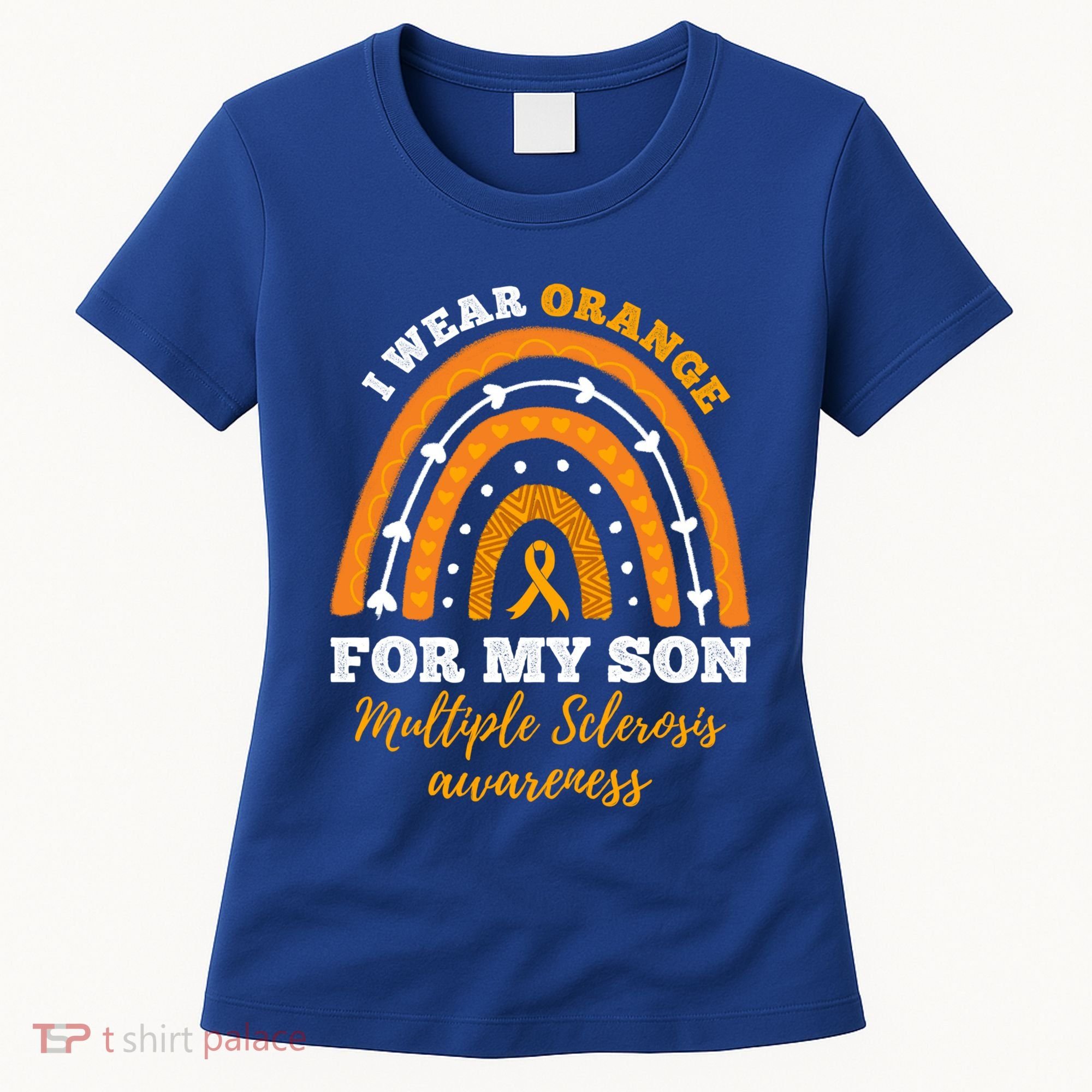 Rainbow I Wear Orange For My Son Multiple Sclerosis Great Gift Women's T-Shirt