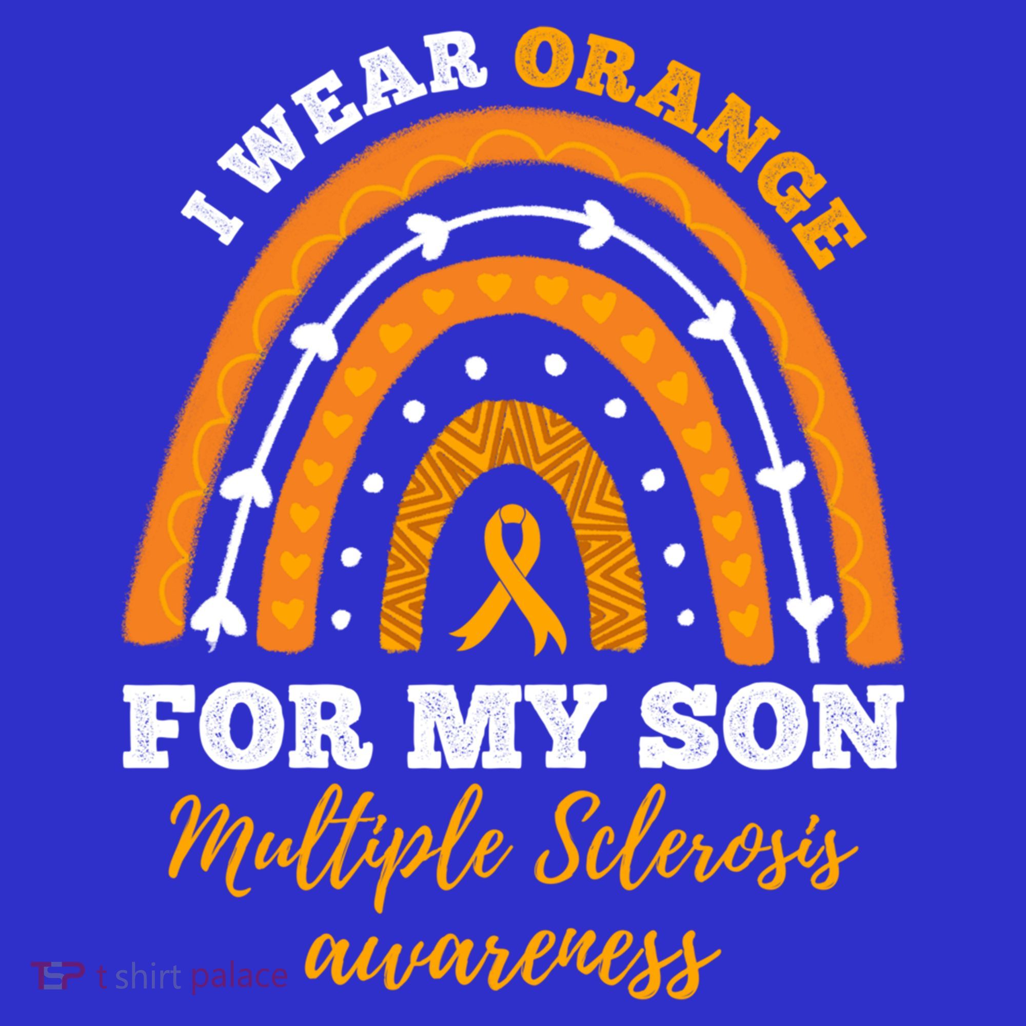 Rainbow I Wear Orange For My Son Multiple Sclerosis Great Gift Women's T-Shirt