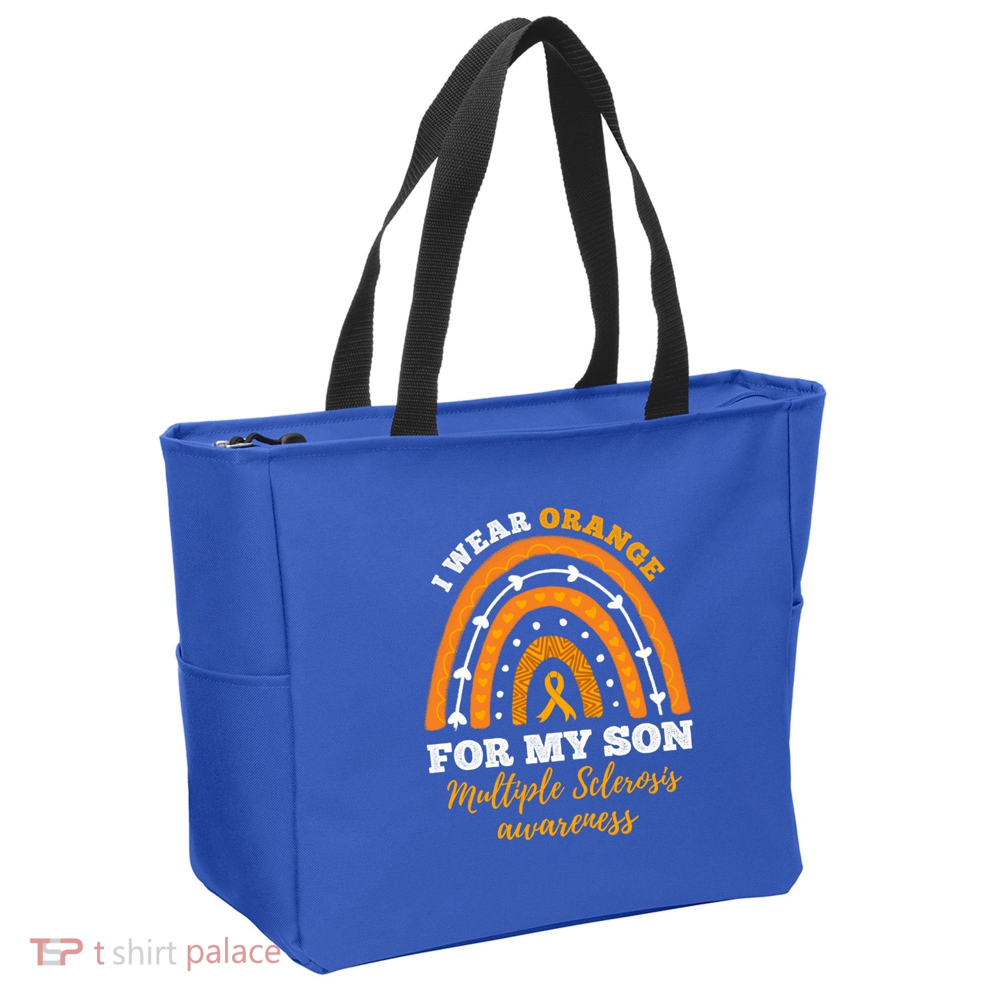 Rainbow I Wear Orange For My Son Multiple Sclerosis Great Gift Tote Bag
