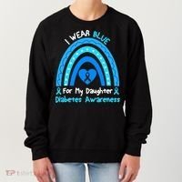Rainbow I Wear Blue For My Daughter Diabetes Women's Sweatshirt thumb 0