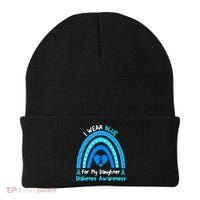 Rainbow I Wear Blue For My Daughter Diabetes Beanie thumb 0