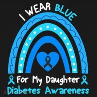 Rainbow I Wear Blue For My Daughter Diabetes Polo thumb 3