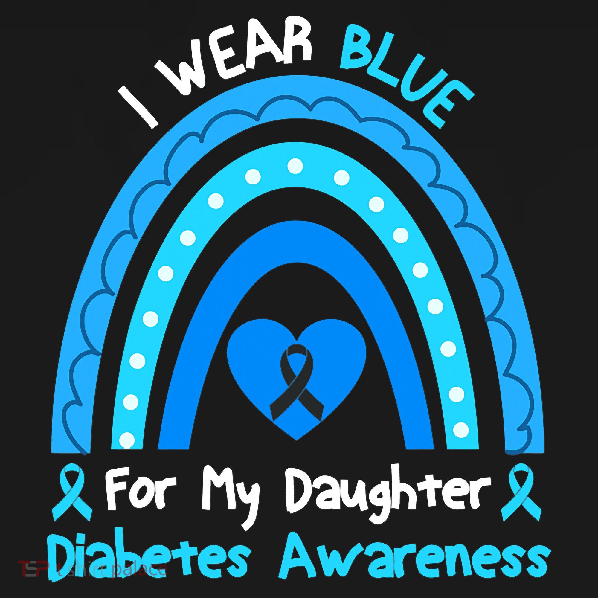 Rainbow I Wear Blue For My Daughter Diabetes Ornament