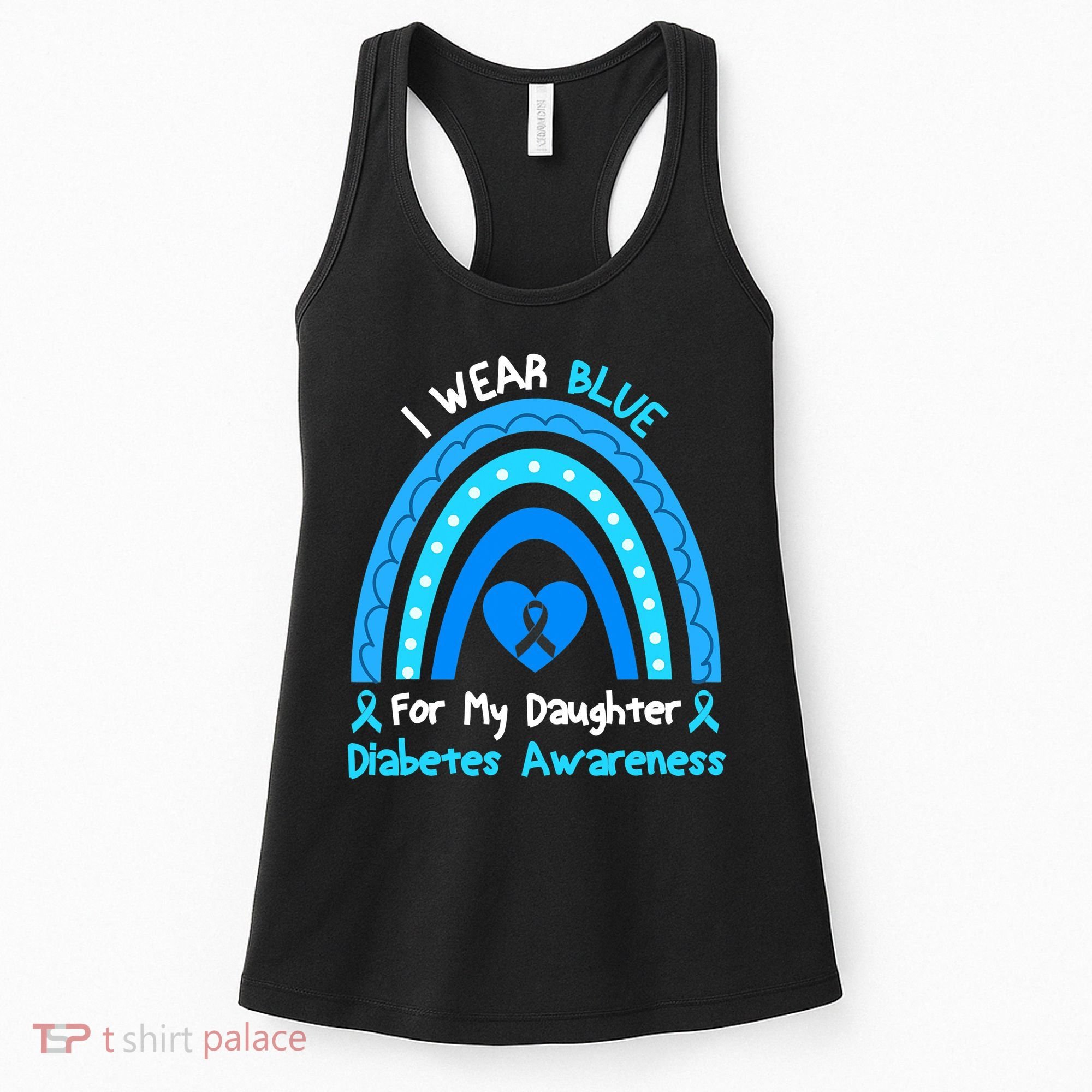 Rainbow I Wear Blue For My Daughter Diabetes Women's Tank Top