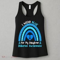 Rainbow I Wear Blue For My Daughter Diabetes Women's Tank Top thumb 3