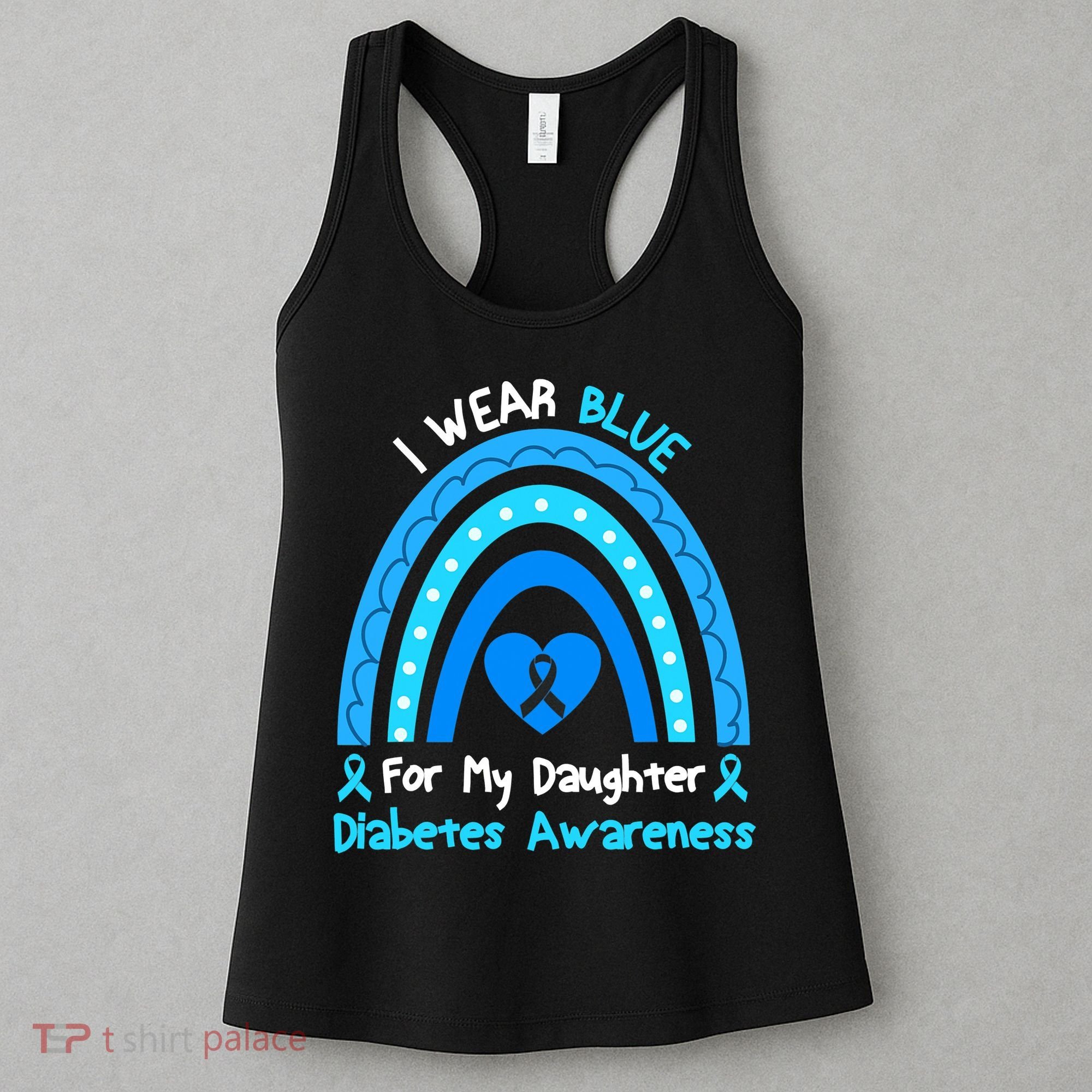 Rainbow I Wear Blue For My Daughter Diabetes Women's Tank Top
