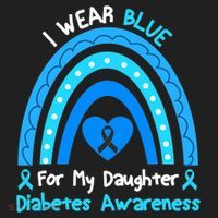Rainbow I Wear Blue For My Daughter Diabetes Hat thumb 2