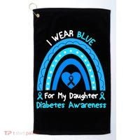 Rainbow I Wear Blue For My Daughter Diabetes Golf Towel thumb 0
