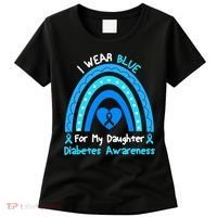 Rainbow I Wear Blue For My Daughter Diabetes Women's T-Shirt thumb 0