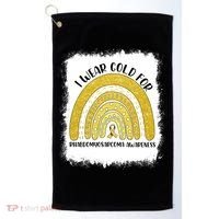 Rainbow I Wear Gold For Rhabdomyosarcoma Awareness Month Meaningful Gift Golf Towel thumb 0