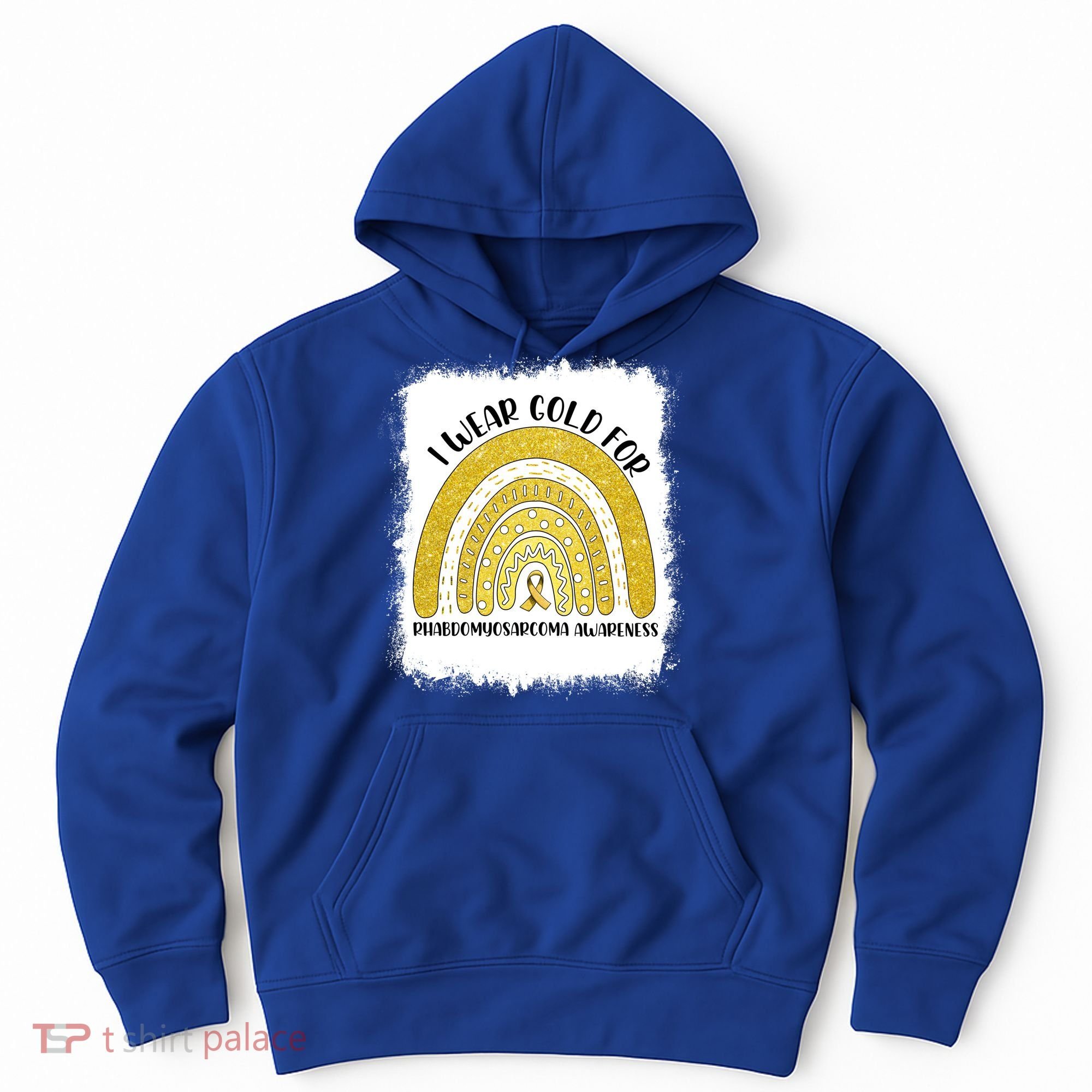 Rainbow I Wear Gold For Rhabdomyosarcoma Awareness Month Meaningful Gift Hoodie