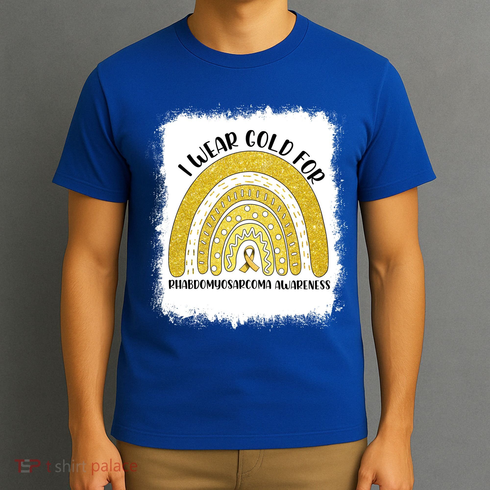 Rainbow I Wear Gold For Rhabdomyosarcoma Awareness Month Meaningful Gift T-Shirt