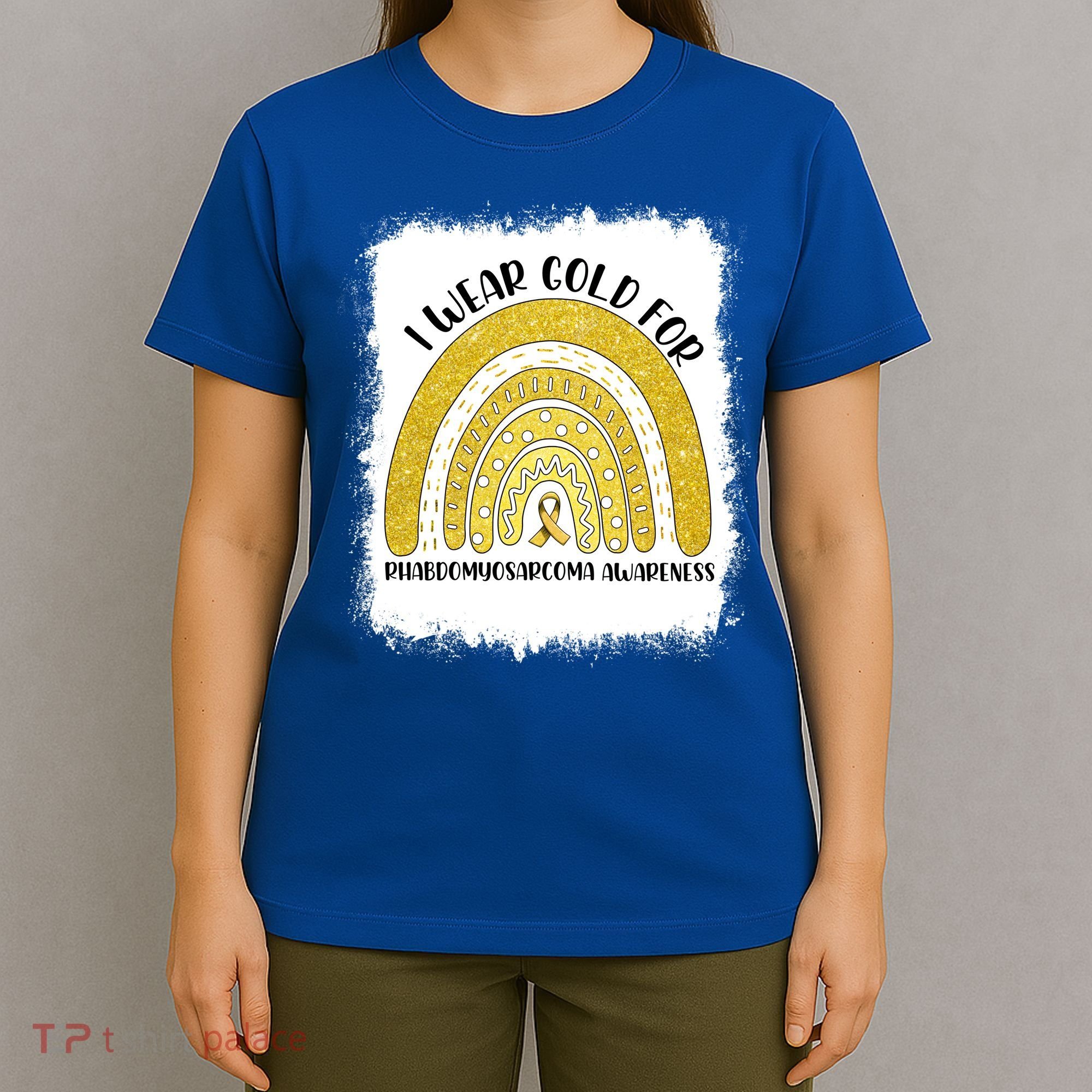 Rainbow I Wear Gold For Rhabdomyosarcoma Awareness Month Meaningful Gift T-Shirt