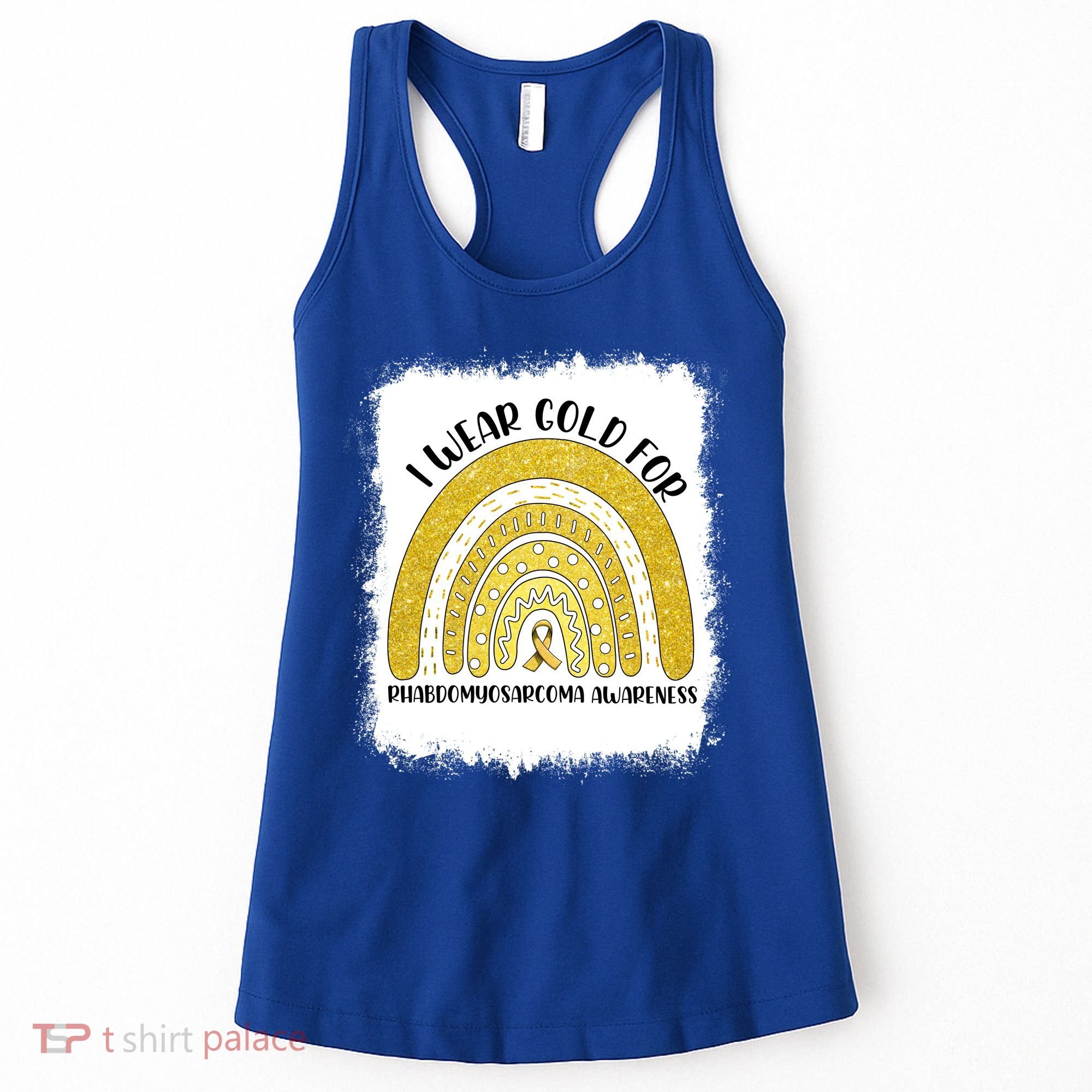 Rainbow I Wear Gold For Rhabdomyosarcoma Awareness Month Meaningful Gift Women's Tank Top
