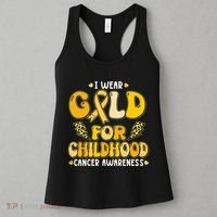 Retro I Wear Gold For Childhood Cancer Awareness Women's Tank Top thumb 3
