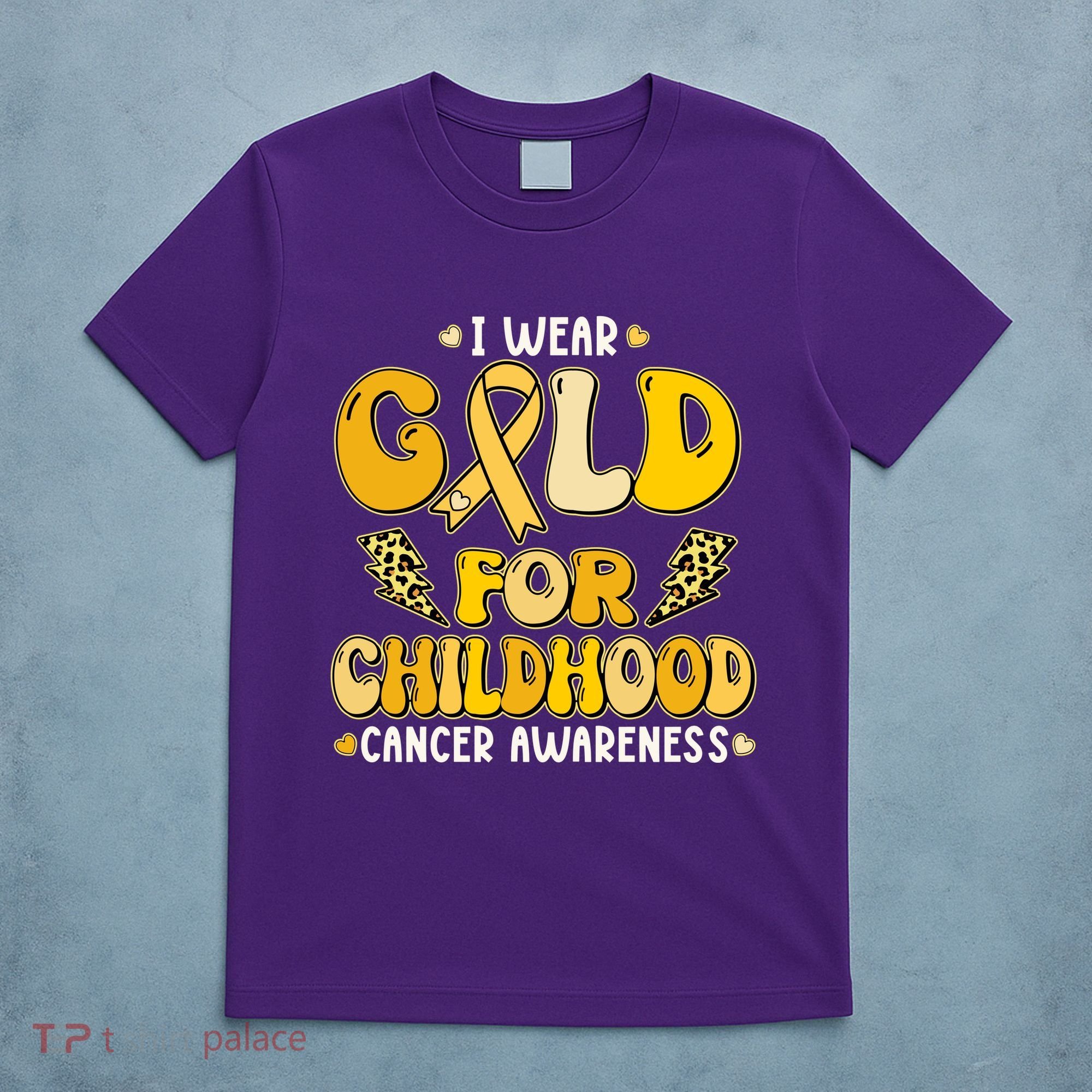 Retro I Wear Gold For Childhood Cancer Awareness T-Shirt