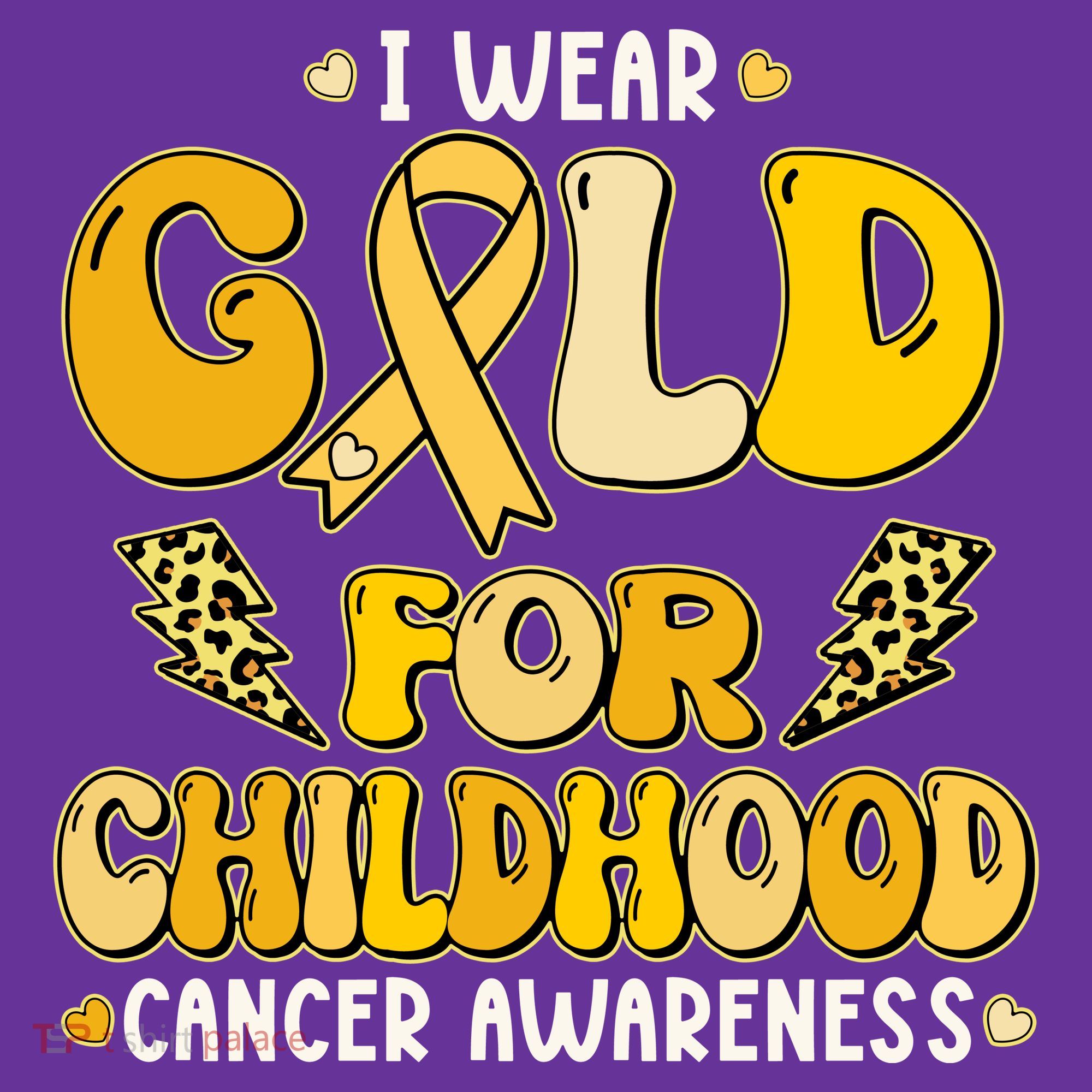 Retro I Wear Gold For Childhood Cancer Awareness T-Shirt