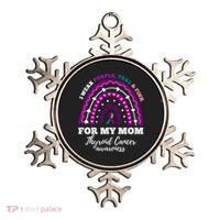 Rainbow I Wear Purple Teal Pink For My Mom Thyroid Cancer Funny Gift Ornament thumb 0