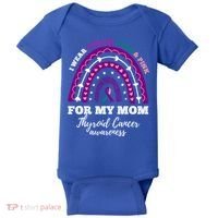 Rainbow I Wear Purple Teal Pink For My Mom Thyroid Cancer Funny Gift Baby Bodysuit thumb 0
