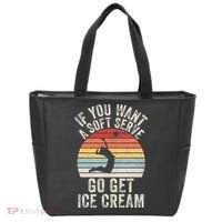 Retro If You Want A Soft Serve Go Get Ice Cream Volleyball Tote Bag thumb 0
