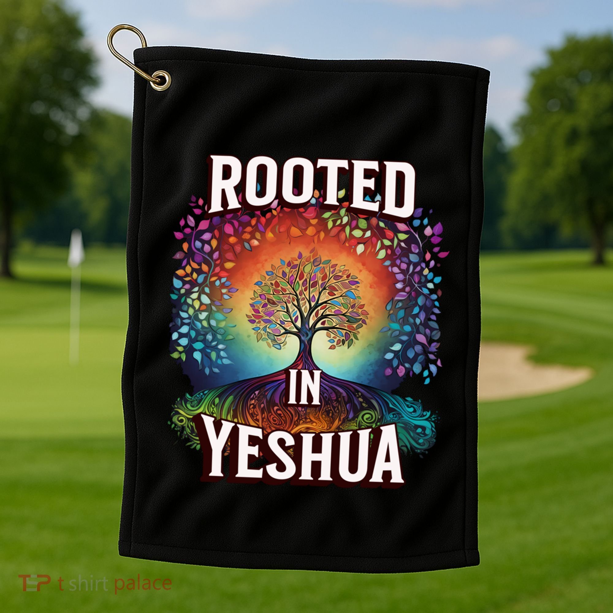 Rooted In Yeshua Meaningful Gift Golf Towel