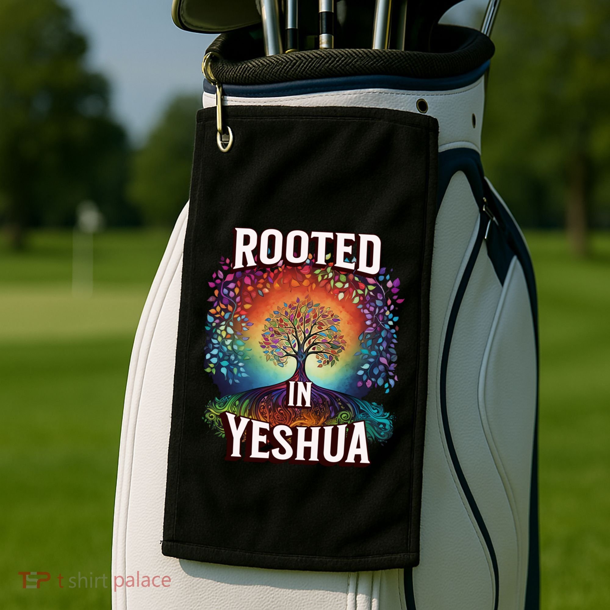 Rooted In Yeshua Meaningful Gift Golf Towel