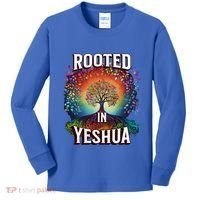 Rooted In Yeshua Meaningful Gift Kids Long Sleeve Shirt thumb 0
