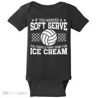 Retro If You Want A Soft Serve Go Get Ice Cream Volleyball Baby Bodysuit thumb 0