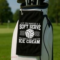 Retro If You Want A Soft Serve Go Get Ice Cream Volleyball Golf Towel thumb 2