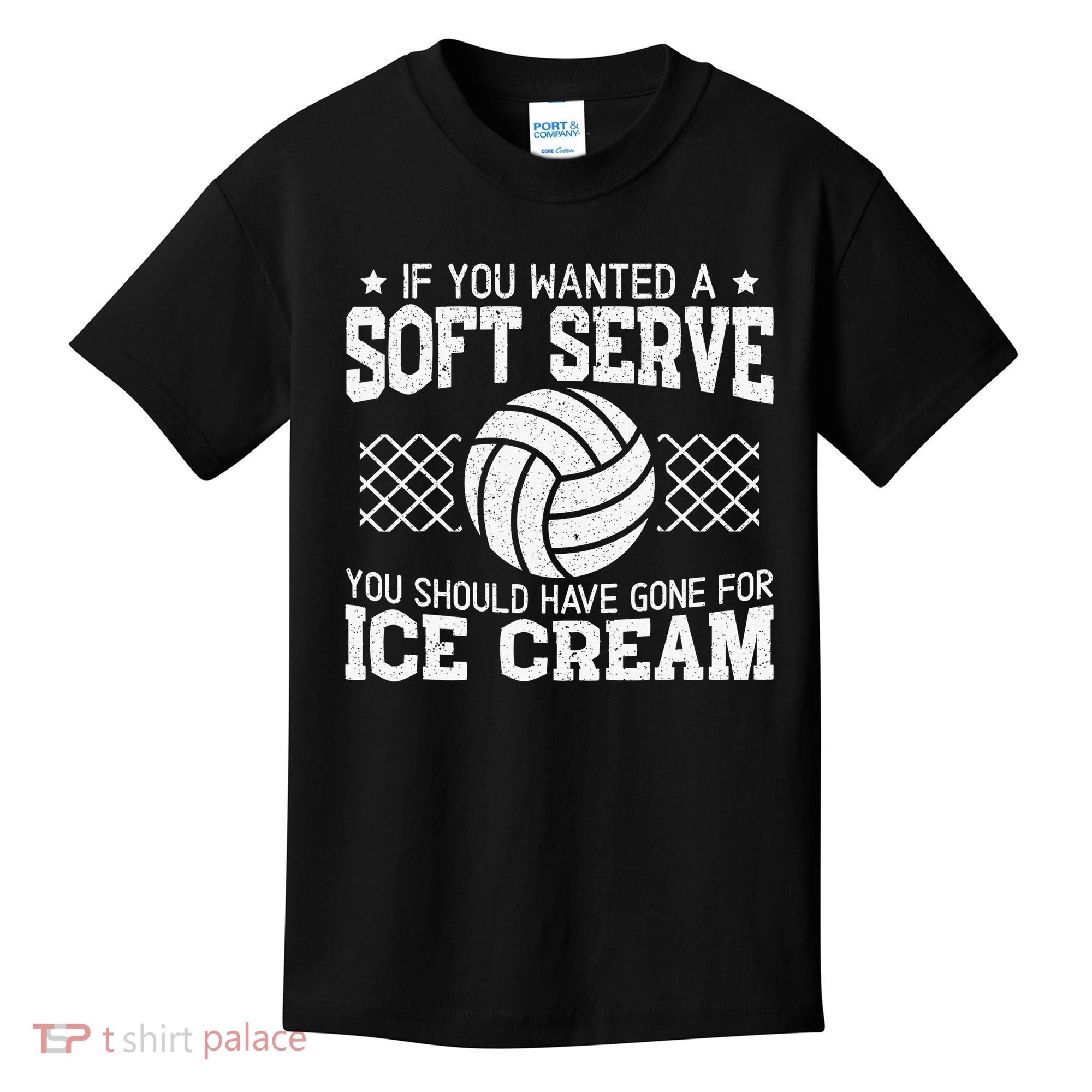 Retro If You Want A Soft Serve Go Get Ice Cream Volleyball Kids T-Shirt