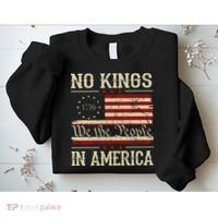 Retro June 14th No Kings In America 1776 USA Flag Sweatshirt thumb 2