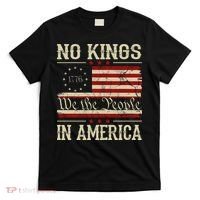Retro June 14th No Kings In America 1776 USA Flag T-Shirt thumb 0