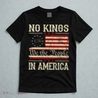 Retro June 14th No Kings In America 1776 USA Flag T-Shirt thumb 5