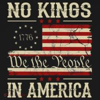 Retro June 14th No Kings In America 1776 USA Flag T-Shirt thumb 7