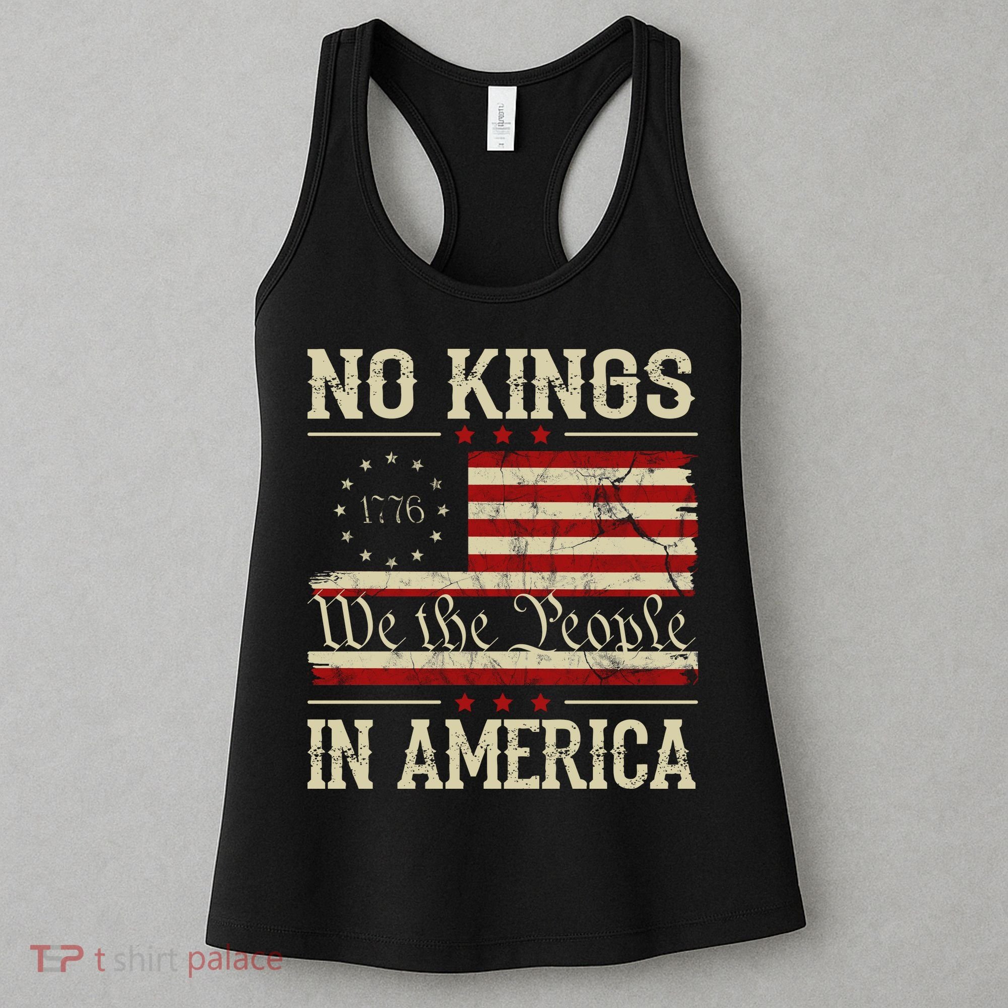 Retro June 14th No Kings In America 1776 USA Flag Women's Tank Top