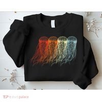 Retro Jellyfish 70s Ocean Sea Beach Animals Jelly Sweatshirt thumb 2