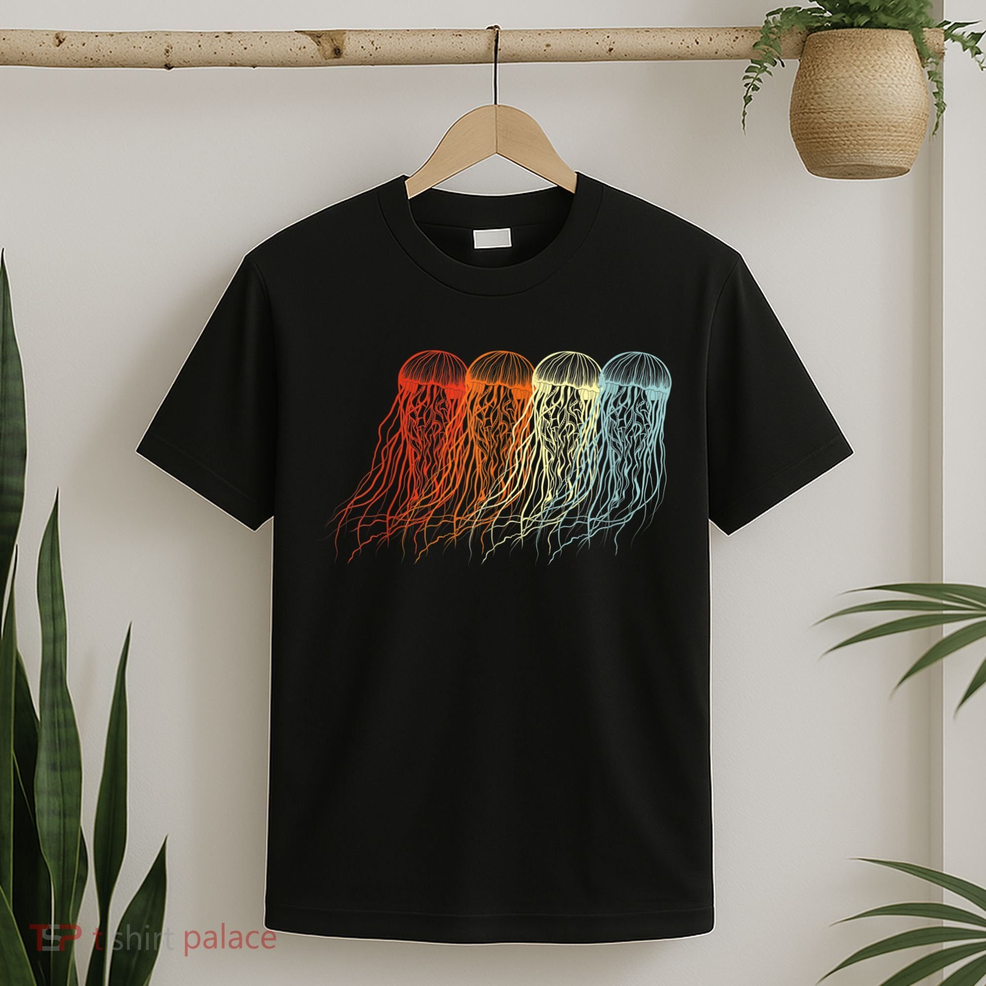 Retro Jellyfish 70s Ocean Sea Beach Animals Jelly T-Shirt