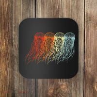 Retro Jellyfish 70s Ocean Sea Beach Animals Jelly Coaster thumb 0