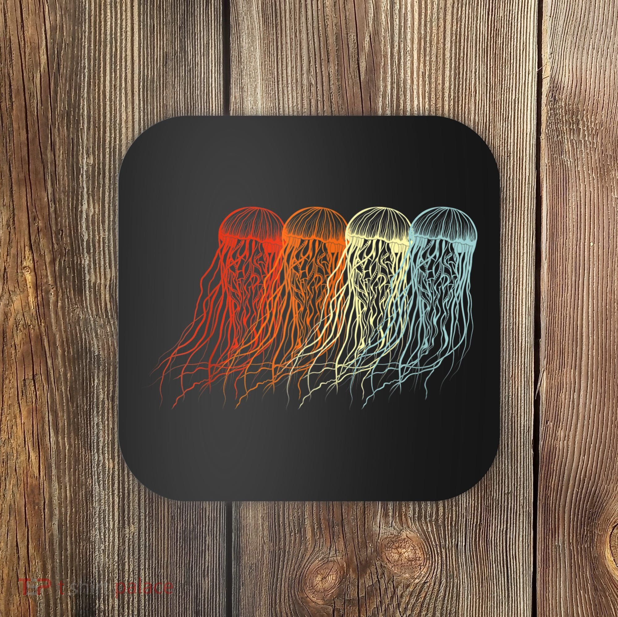Retro Jellyfish 70s Ocean Sea Beach Animals Jelly Coaster