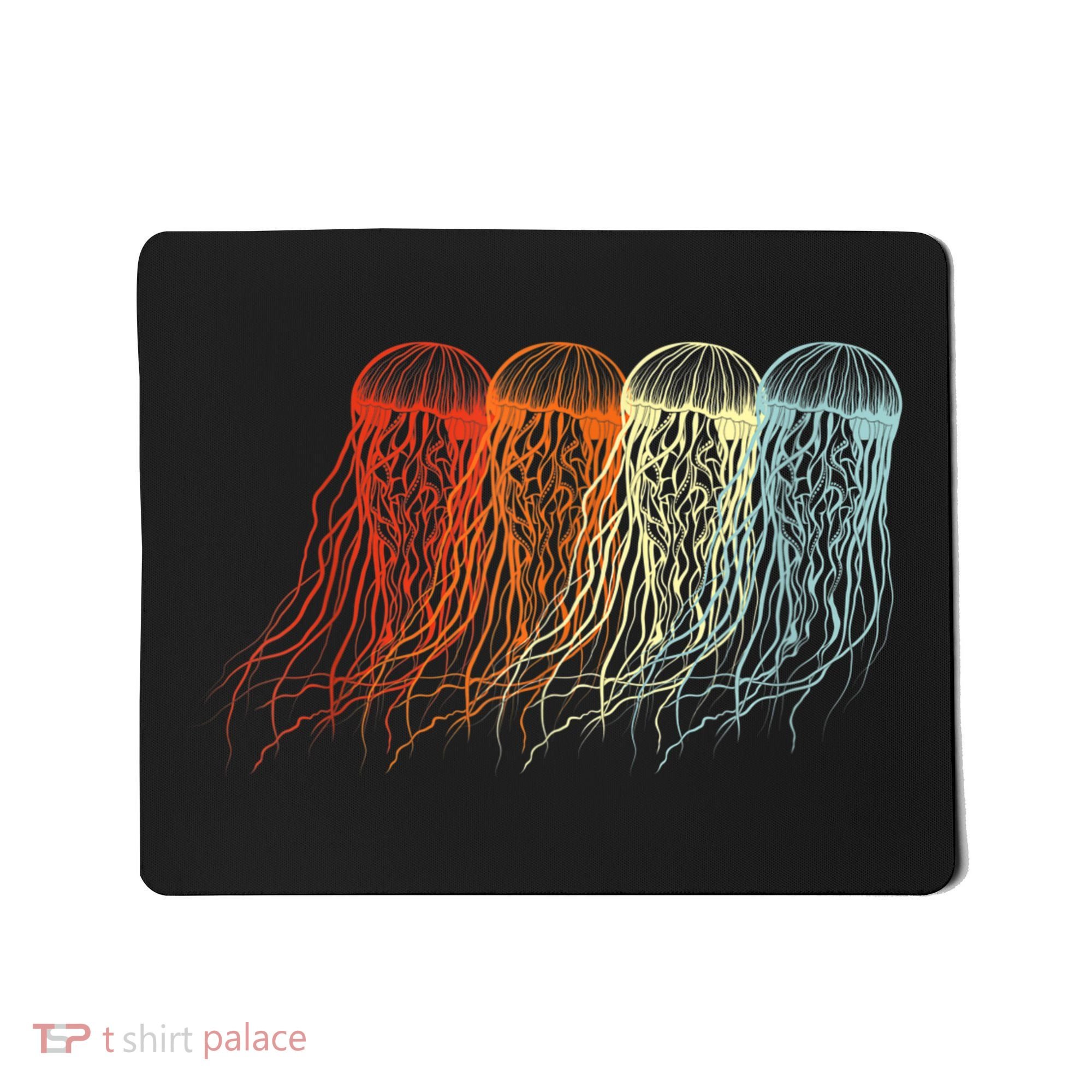 Retro Jellyfish 70s Ocean Sea Beach Animals Jelly Mousepad