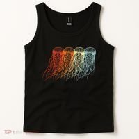 Retro Jellyfish 70s Ocean Sea Beach Animals Jelly Tank Top thumb 2