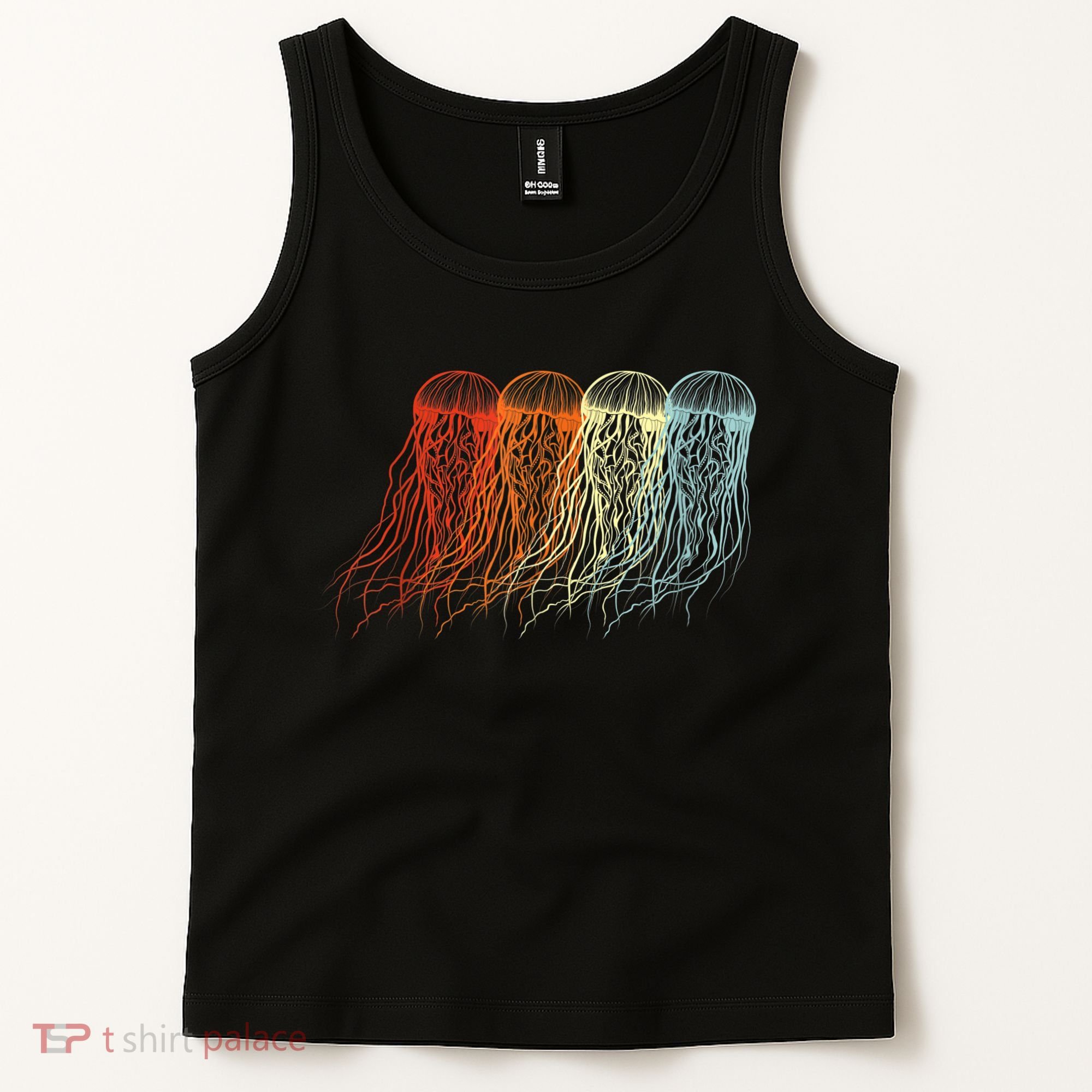 Retro Jellyfish 70s Ocean Sea Beach Animals Jelly Tank Top