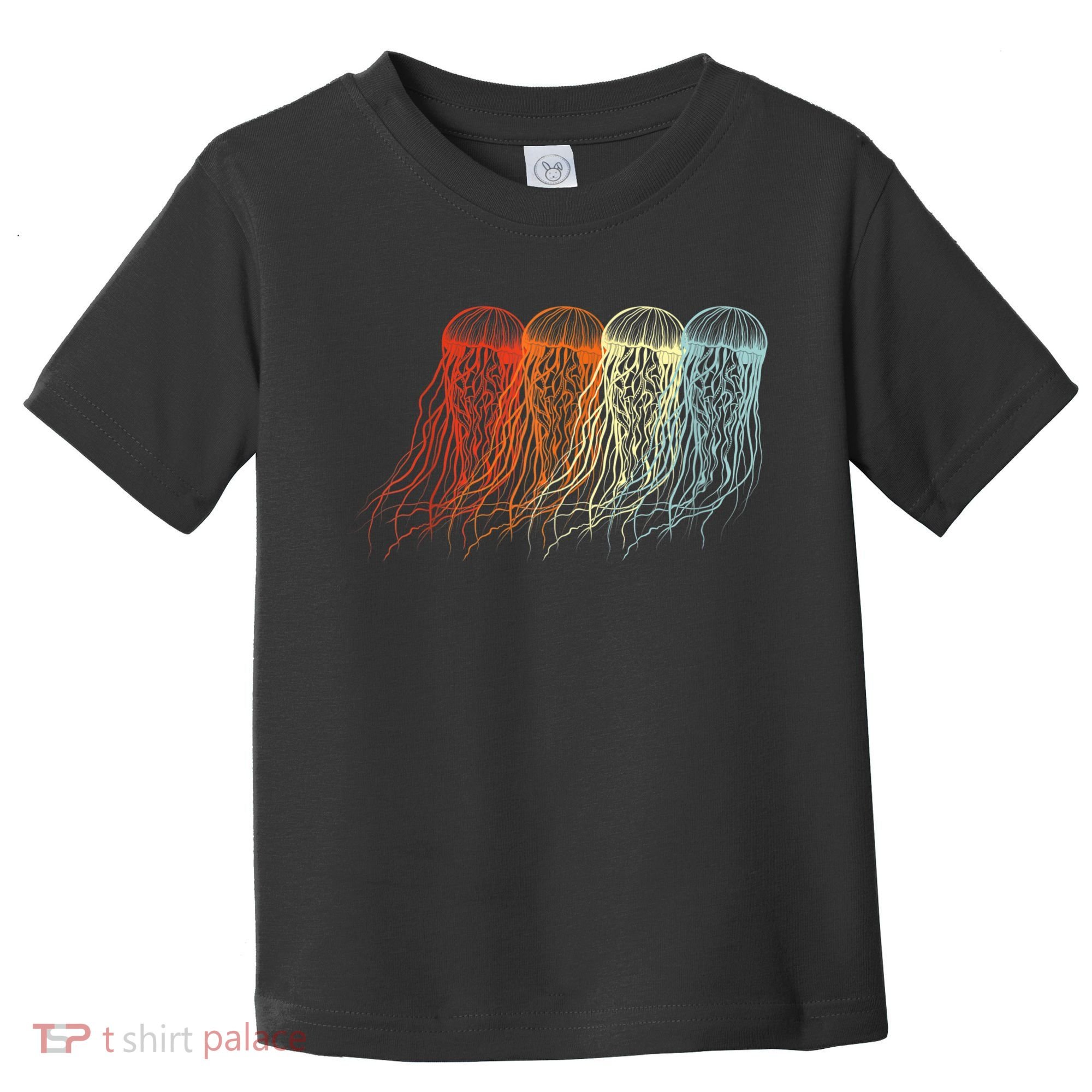 Retro Jellyfish 70s Ocean Sea Beach Animals Jelly Toddler T-Shirt