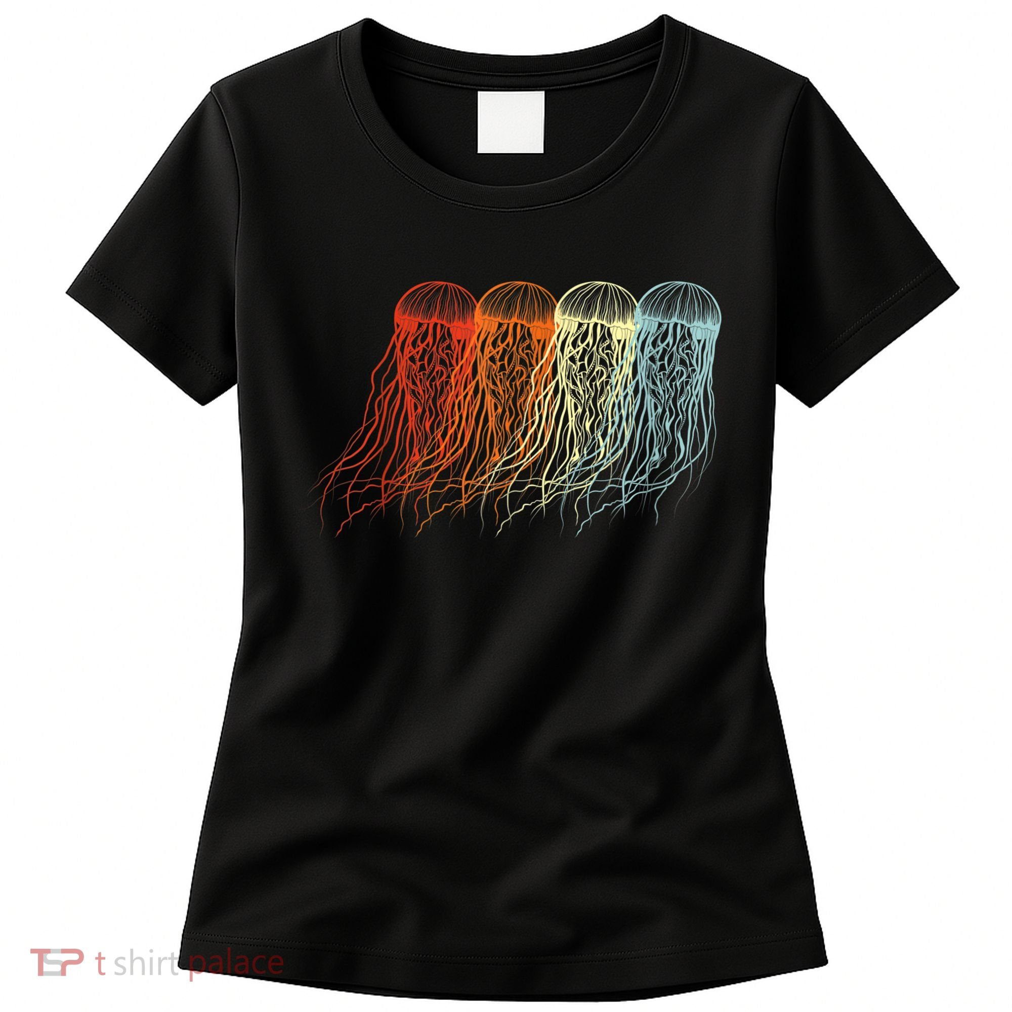 Retro Jellyfish 70s Ocean Sea Beach Animals Jelly Women's T-Shirt