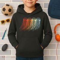 Retro Jellyfish 70s Ocean Sea Beach Animals Jelly Kids Hoodie thumb 2