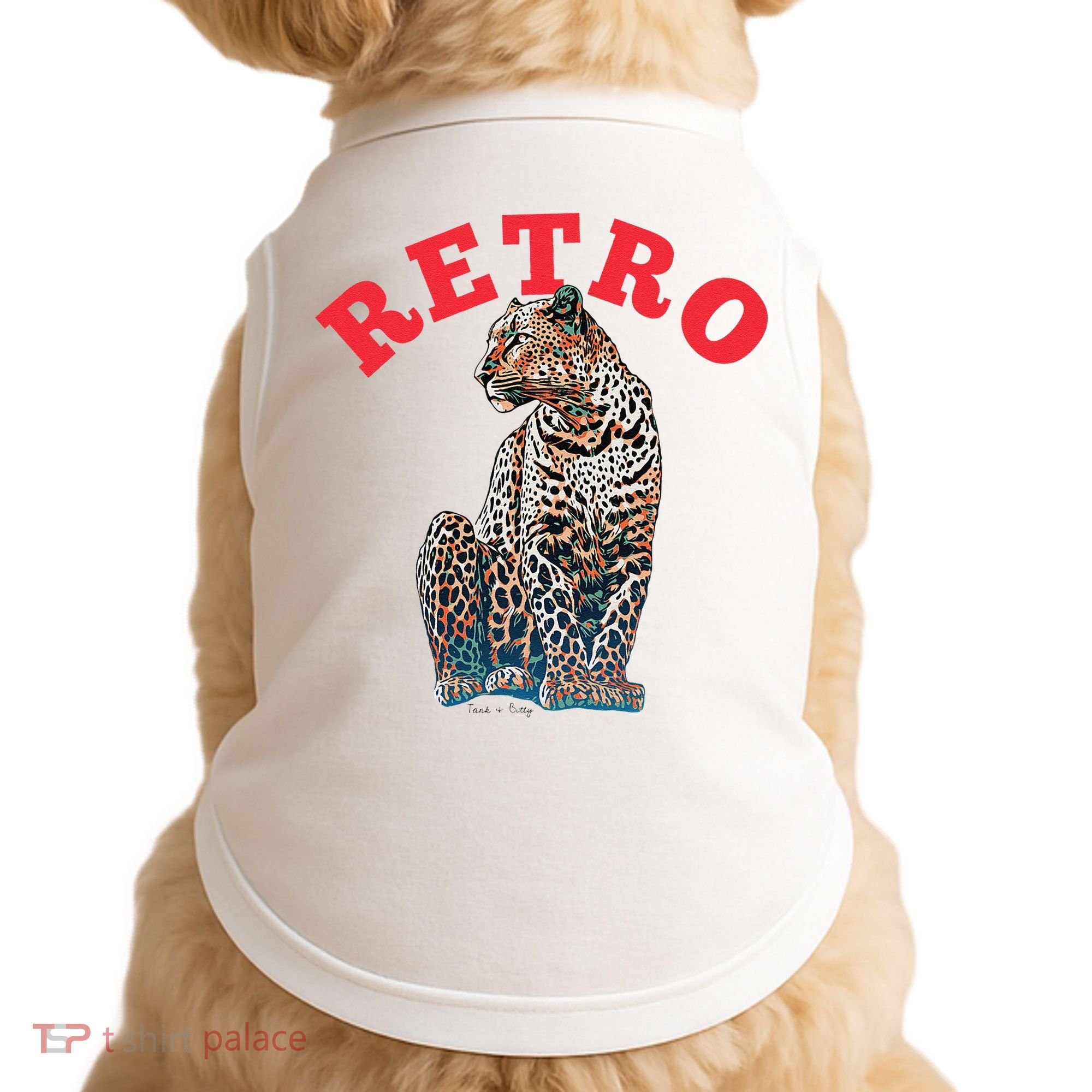 Retro Jaguar Animal Oversized Doggie Tank
