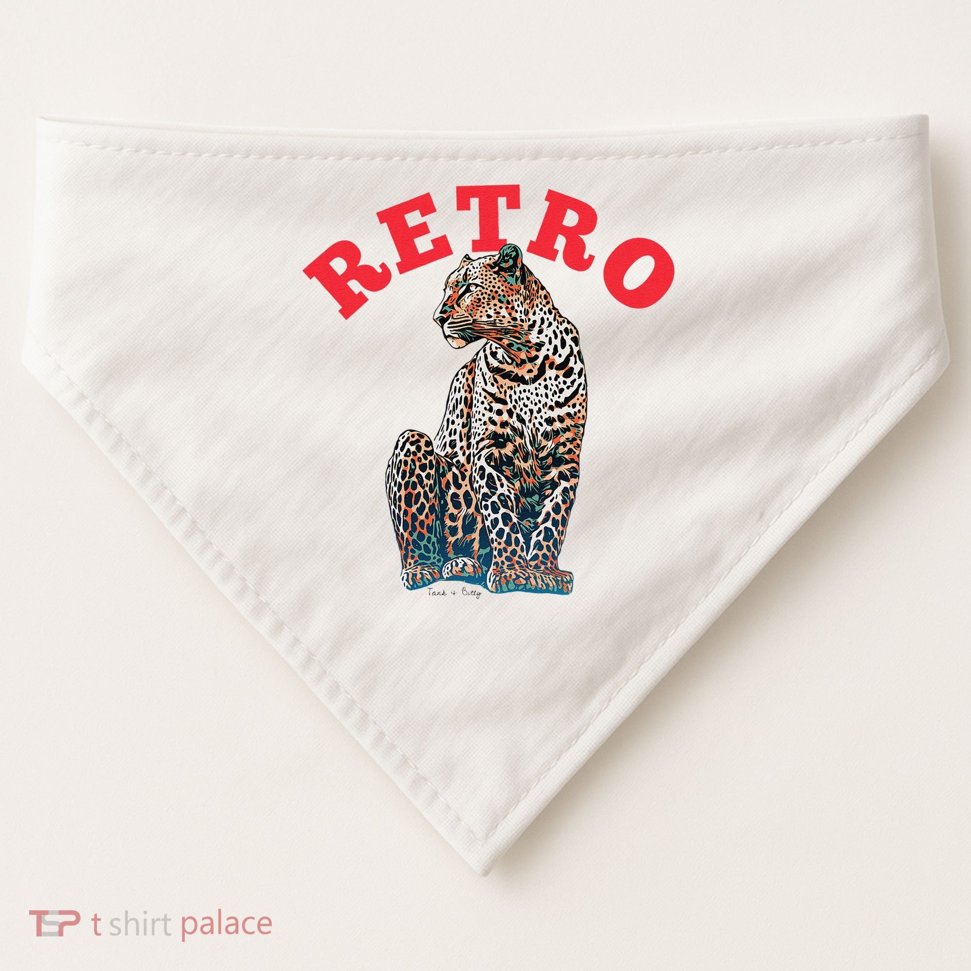 Retro Jaguar Animal Oversized USA-Made Doggie Bandana