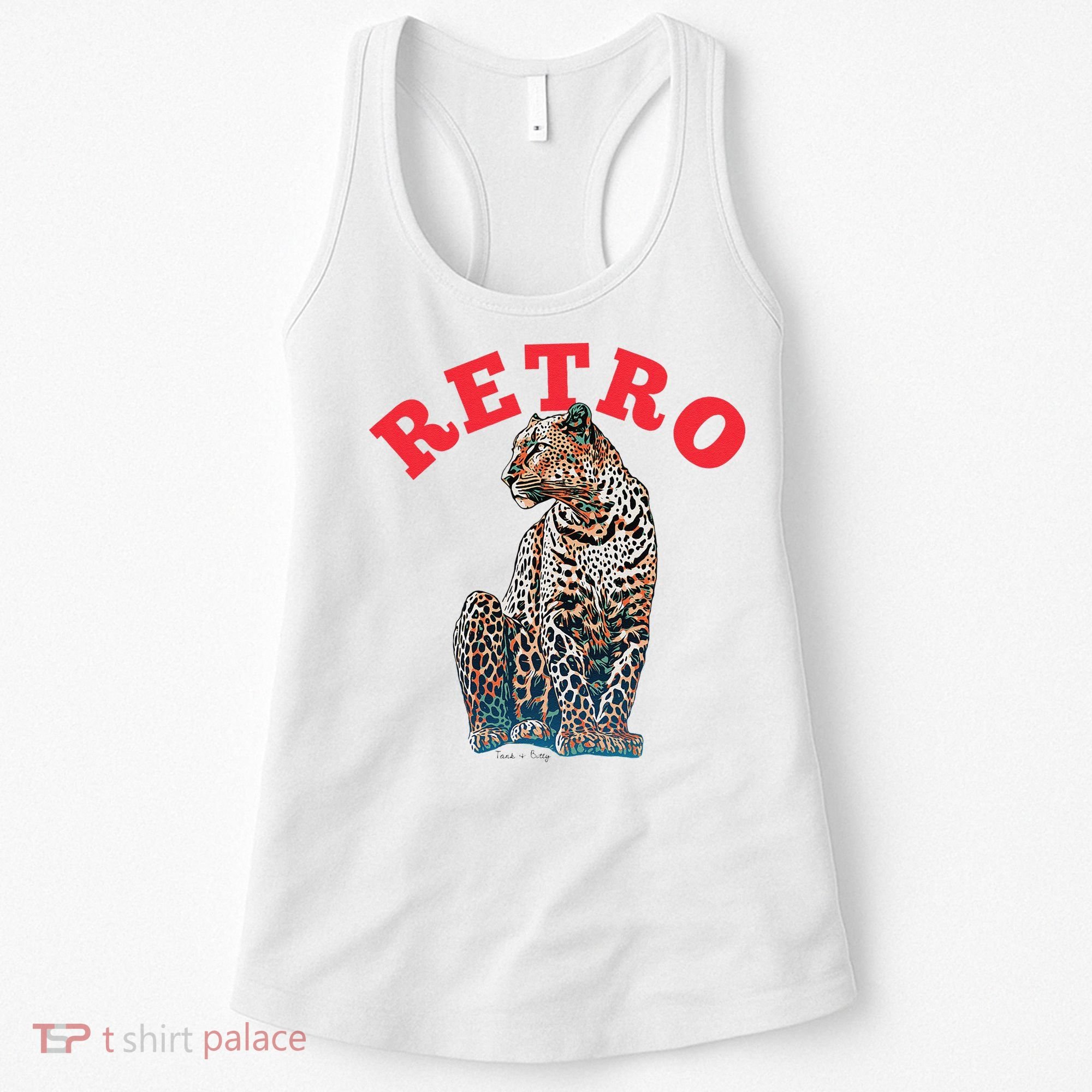 Retro Jaguar Animal Oversized Women's Tank Top