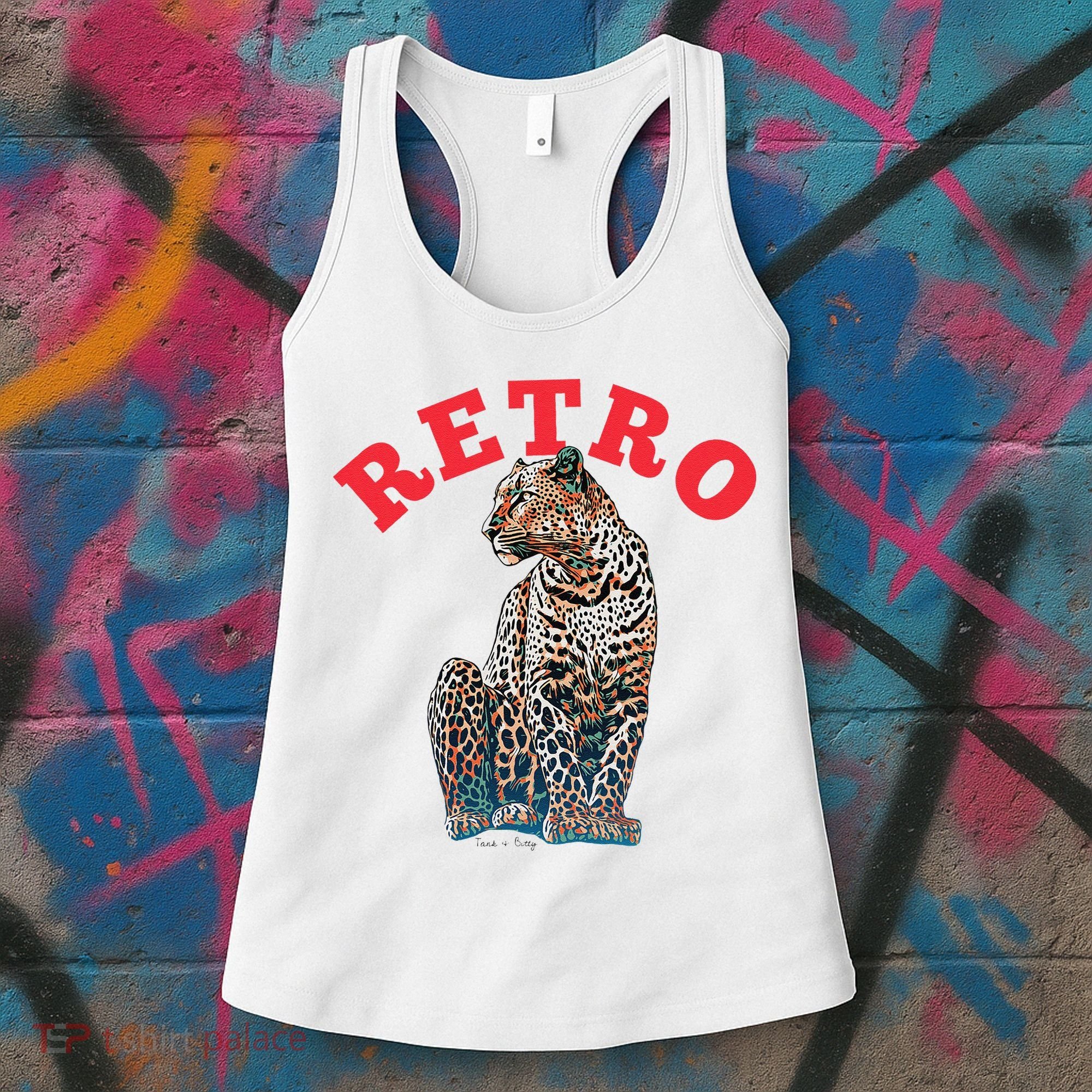 Retro Jaguar Animal Oversized Women's Tank Top